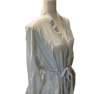 Lanz of Salzburg Baby Blue Cotton Robe/Dressing Gown Size L/XL